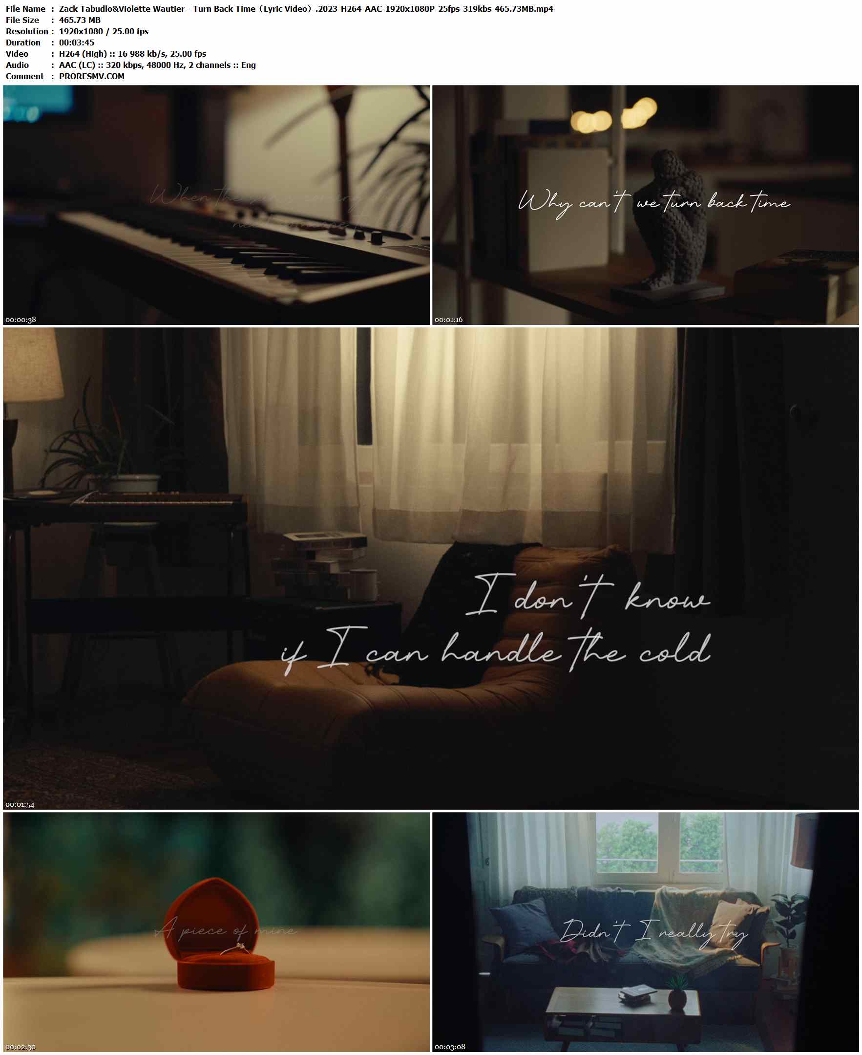 Zack Tabudlo&Violette Wautier - Turn Back Time（Lyric Video）.2023-H264-AAC-1920x1080P-25fps-319kbs-465.73MB官方MV_高清MV